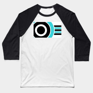 Abstract Blue And Black Circles And Lines Baseball T-Shirt